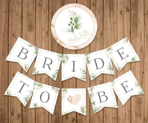 Bridal Shower Banner PRINTABLE Greenery Bride To Be Banner | Etsy Happy ...