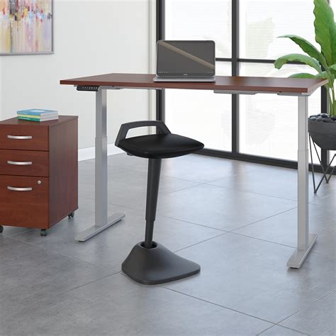 Bush Business Furniture Thrive Adjustable Standing Desk Stool in Black Mesh - CH2201BLF-03