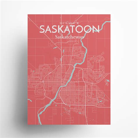 Saskatoon City Map, Art Print, Wall Decor - OurPoster.com