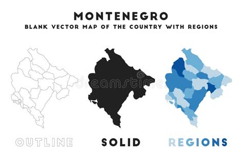 Montenegro map. stock vector. Illustration of black - 268226610