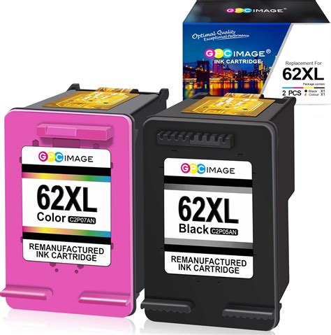 GPC Image Remanufactured Ink Cartridge Replacement for HP 62XL 62 XL ...