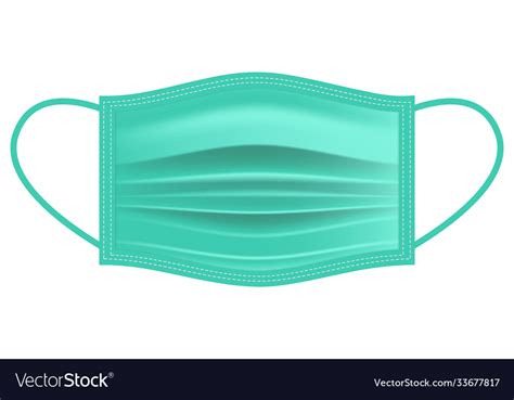 Disposable surgical mask face flat icon Royalty Free Vector