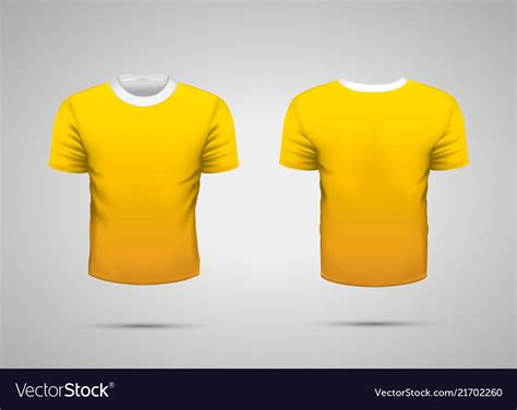 Mockup of blank yellow realistic sport t-shirt Vector Image