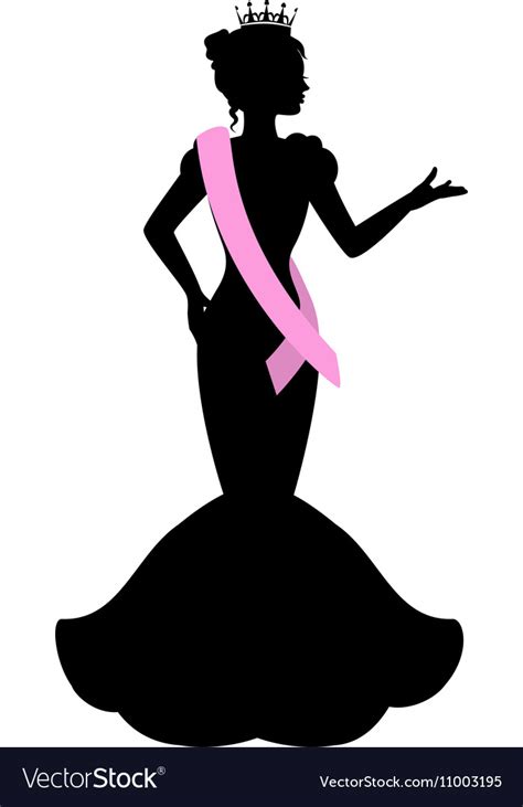 Silhouette of a beauty queen Royalty Free Vector Image