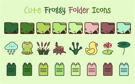 Cute Froggy Folder Icons - Free Windows & Mac Folder Icons 🐸💕