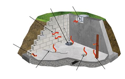 Kælder - Radon gas indgangspunkter - Radonova.dk