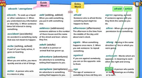 Guide Words In A Dictionary