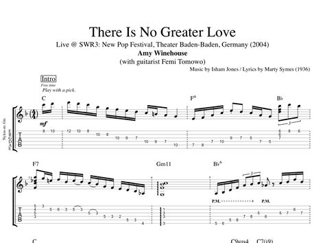 "There Is No Greater Love" (Live) · Amy Winehouse || Guitar: Tab ...