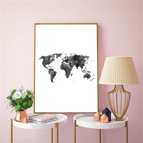 World Mapminimalistworld Map Posterworld Map Printwall - Etsy