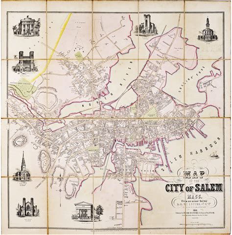 Magnificent map of Salem Massachusetts by Henry McIntyre - Rare & Antique Maps