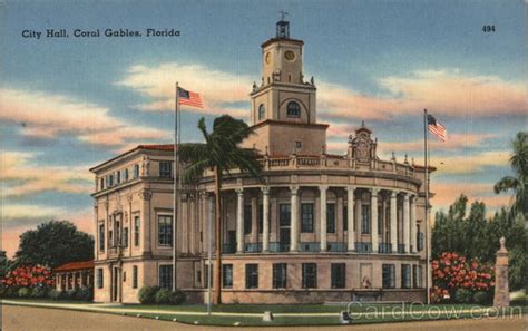 City Hall Coral Gables, FL Postcard