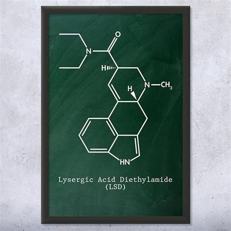 Framed LSD Molecule Print Acid Art Print Stoner Gift Lsd | Etsy