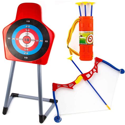 Toysery Kids Archery Bow and Arrow Toy Set - Target with Stand Indoor ...