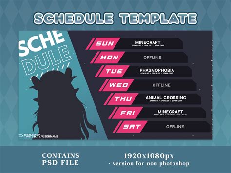 Twitch Stream Schedule Template