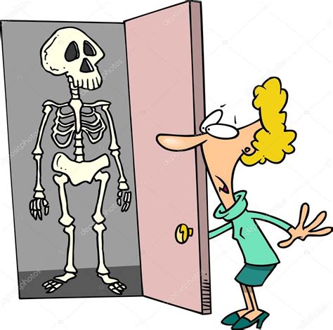 Cartoon Skeleton in the Closet — Stock Vector © ronleishman #13942123