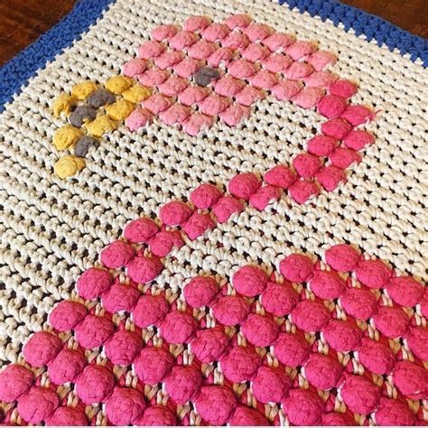 Flamingo Crochet Blanket / Bath Mat Bobble Stitch Pattern by - Etsy