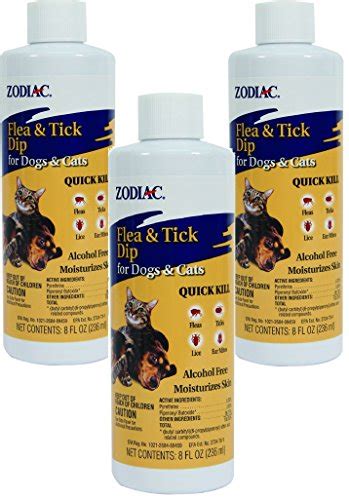 Zodiac Flea and Tick Dip for Dogs and Cats, 8 Ounce (3 Pack) - Topdogsupply