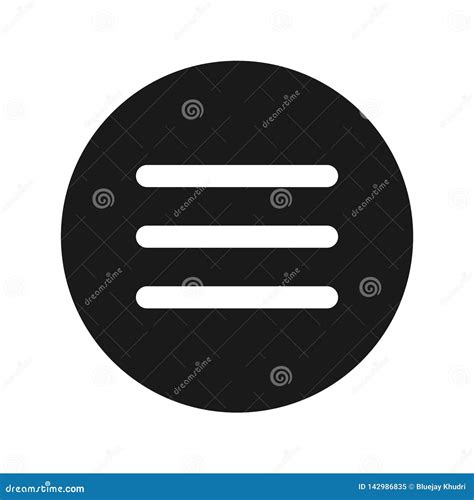 Hamburger Menu Bar Icon Flat Black Round Button Vector Illustration ...