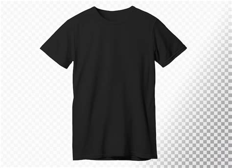 Black Open Tshirt with Round Neck on Transparent Background | IMGPANDA ...