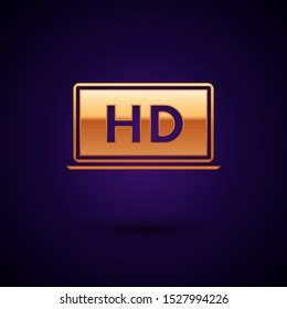 Gold Laptop Screen Hd Video Technology Stock Vector (Royalty Free) 1527994226 | Shutterstock