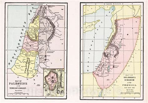 Historic Map : 1901 Map of Palestine and Solomon's Kingdom and Phoenicia - Vintage Wall Art ...