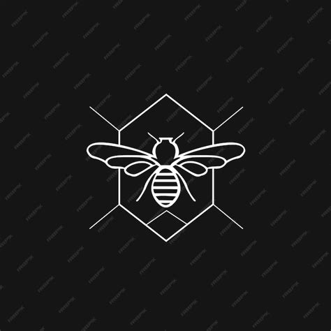 Premium Vector | A black and white bee logo with a bee on it