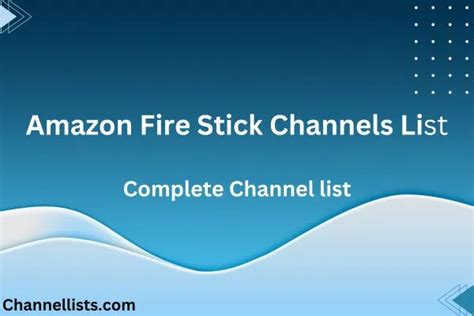 Amazon Fire Stick Channels List 2024