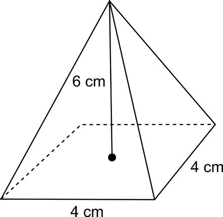 Find the volume of the following square pyramid. | Homework.Study.com