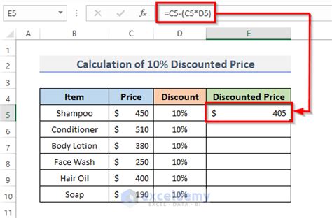 How to Calculate 10 Percent Discount in Excel (With Easy Steps)