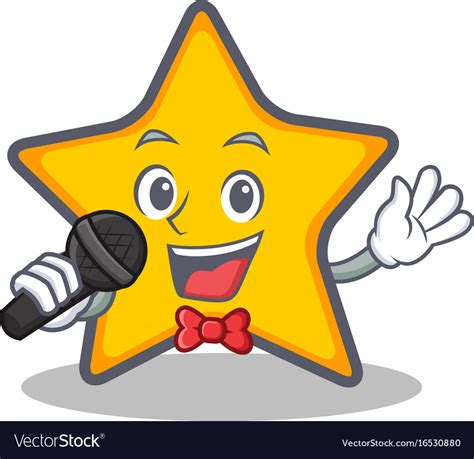 Karaoke star character cartoon style Royalty Free Vector