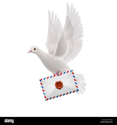 White dove with letter in its beak Cut Out Stock Images & Pictures - Alamy