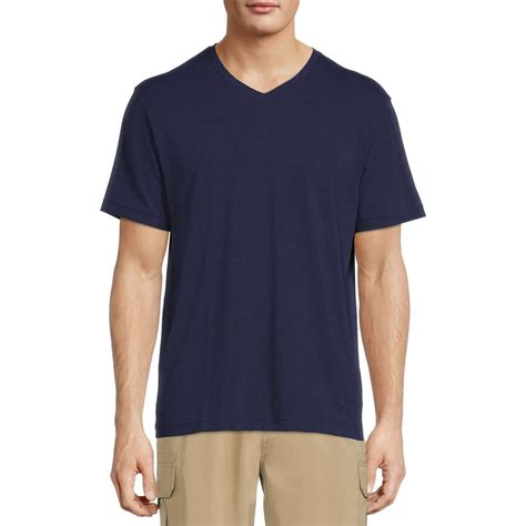 GEORGE - George Men's Big and Tall Short Sleeve T-Shirt with V-Neck ...