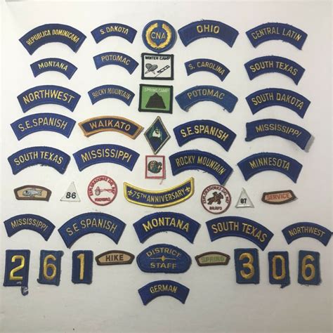 Lot of 47 Royal Rangers Patches Territories States Regions Numbers Etc ...