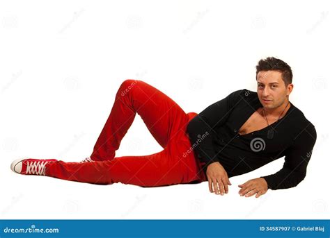 Lying model man stock image. Image of floor, person, male - 34587907