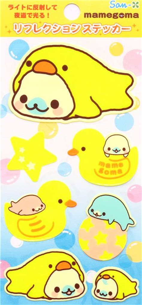 reflective stickers Mamegoma seals duck San-X - San-X Stickers - Sticker - Stationery - Kawaii ...