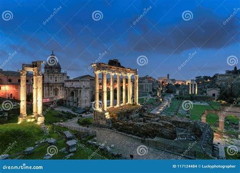 Roman Forum at Night in Rome, Italy. Stock Photo - Image of culture, cityscape: 117124484