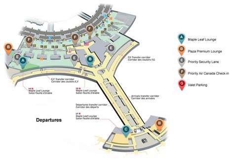 Toronto Pearson international airport departures terminal map - Map of Toronto Pearson ...