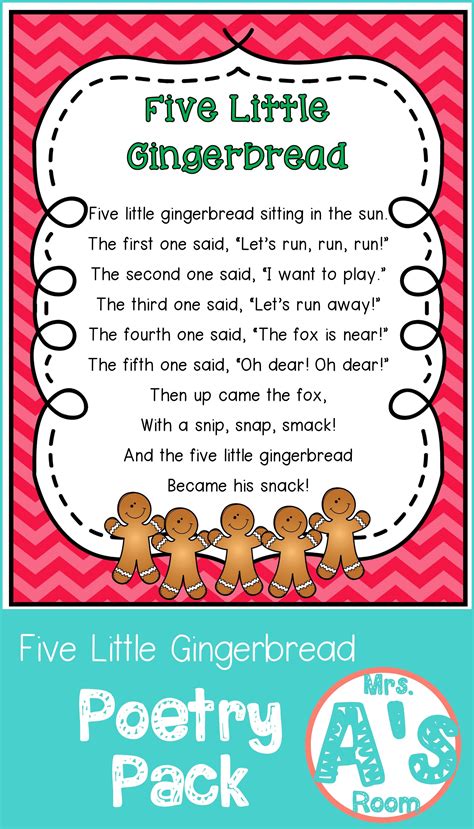 Gingerbread Man Poem for Preschool Circle Time - "Five Little Gingerbread" | Preschool songs ...