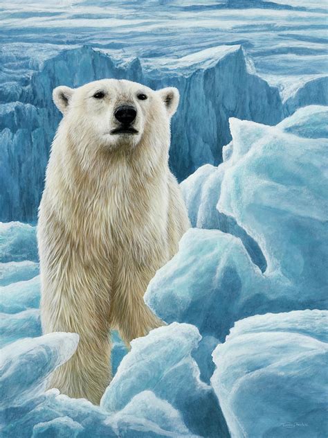 Jp638 Ice Bear Polar Bear Painting by Jeremy Paul