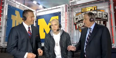 Eminem Gives Strange Interview During Michigan-Notre Dame Game (Video ...