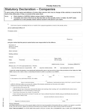 Nsw Statutory Declaration - Fill and Sign Printable Template Online