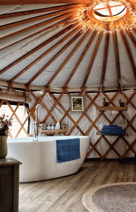 Luxury Yurt Bathroom with Bath Tub | Yurt home, Tiny house living, Yurt living