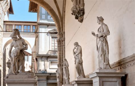 Statues In The Loggia Dei Lanzi Florence Italy Stock Photo - Download ...