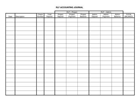 Journal Entry Worksheet Template Excel