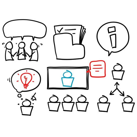 hand drawn doodle business meeting related illustration icon isolated 7071436 Vector Art at Vecteezy