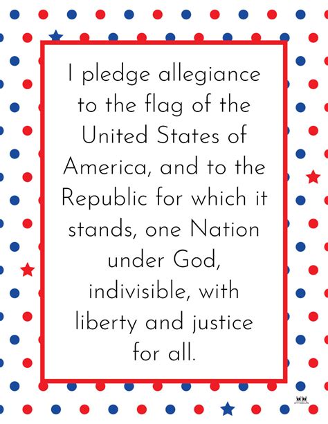 Pledge of Allegiance Words - 20 FREE Printables | Printabulls