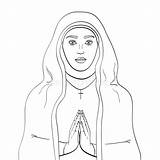Coloring Nun Catholic Para Kids Pages Colorear Heart Crafts Mary Lady  sketch template