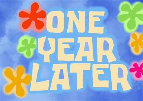 Spongebob One Year Later Printout - Etsy