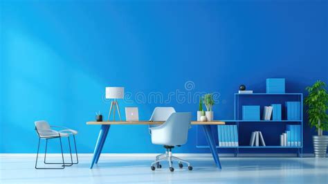 Modern Blue Office Background Stock Illustration - Illustration of ...