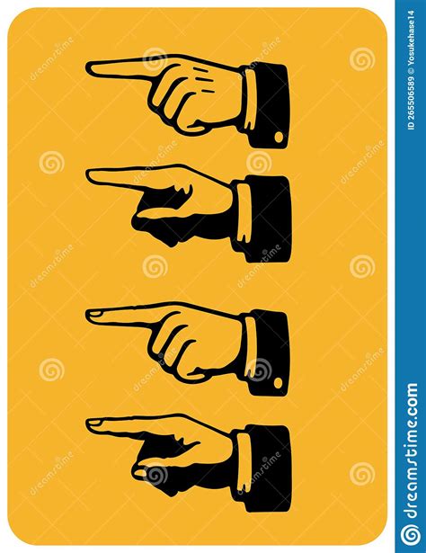 Hand Direction Sign Variation Set, Vector Illustration Stock ...